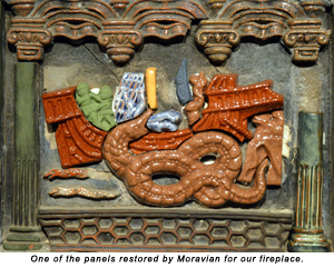 A panel restored by Moravian for our fireplace